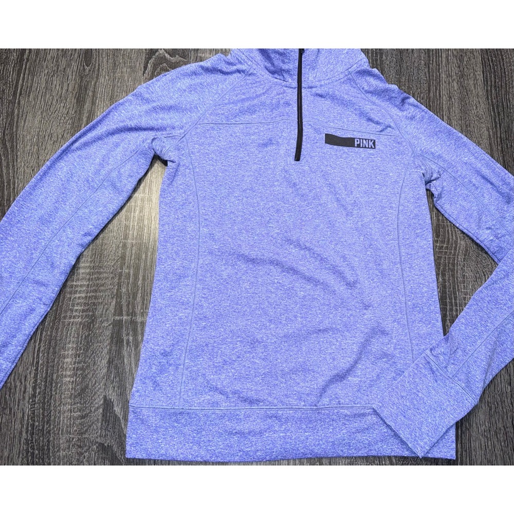 Victoria's Secret PINK Womens XS Quarter Zip Pullover Heather Athleisure‎ Top
